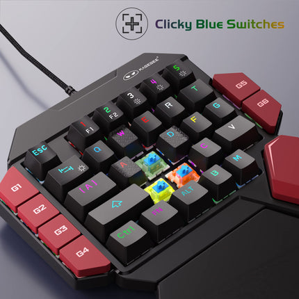 Buy MageGee One Handed Professional Gaming Keyboard, RGB Backlit 35 Keys Mini Wired Mechanical Keyboard in India