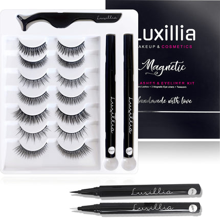 buy Luxillia (Clear + Black) Magnetic Eyeliner with Eyelashes Kit - Free Applicator Tool, 8D Most Natural in India