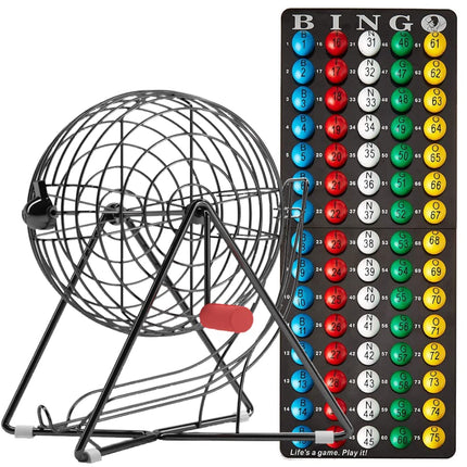 Buy MR CHIPS 11-Inch Tall Professional Bingo Set with Steel Bingo Cage, Everlasting 7/8 Bingo Ball in India.