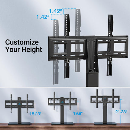 buy PERLESMITH Universal Swivel TV Stand Base, Table Top TV Stand for 37 to 65,70,75 inch LCD LED TVs, Height Adjustable TV Mount Stand with Tempered Glass Base, VESA 600x400mm, Holds up to 99lbs in India.