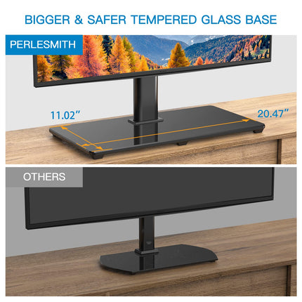 buy PERLESMITH Universal TV Stand Table Top TV Base for 32-80 inch LCD LED OLED 4K Flat Screen TVs-Height Adjustable TV Mount Stand with Tempered Glass Base, VESA 600x400mm, Holds up to 99lbs in india