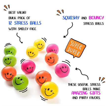 buy Be Happy! Neon Colored Smile Funny Face Stress Ball - Happy Face Squishies Stress Foam Balls for Sof in India