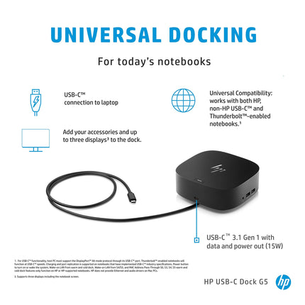 Buy HP USB-C Dock G5-8 in 1 Adapter for Both USB-C and Thunderbolt-Enabled Laptops, PCs, & Notebooks in India