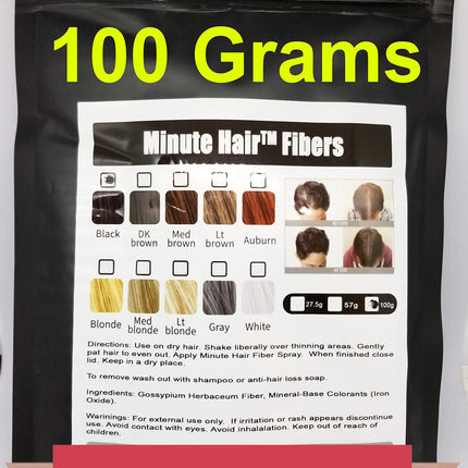 Hair Building Fibers 100 Grams (3.5 oz) Minute Hair Refill Hair Loss Concealer That You Can Use for Your Bottles From Competitors Like Toppik, Xfusion (Dark Brown)