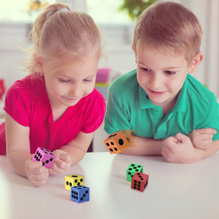 ArtCreativity Colored Foam Dice Set - Pack of 24-1.5 Inches Big - Colorful Dice Set - Six Assorted Colors - Fun Playing Games - Great Gift for Kids