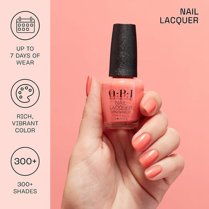 OPI Nail Lacquer, Opaque & Vibrant Crème Finish Red Nail Polish, Up to 7 Days of Wear, Chip Resistant & Fast Drying, Big Apple Red, 0.5 fl oz