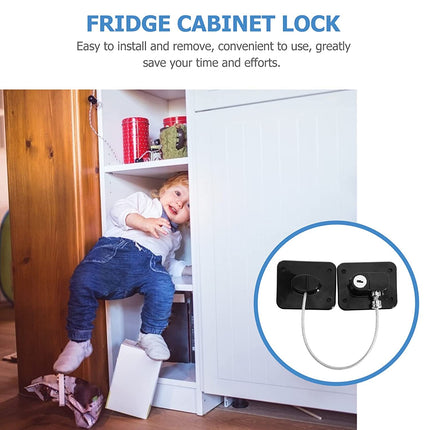 Maxbell Household Lock Accessories: No-Drill Refrigerator Lock, Toddler Child Safety Device, & Furniture Securing Straps