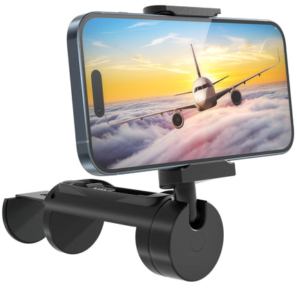 Nulaxy Airplane Phone Holder Travel Essentials, Double-Directional 360° Plus 180° Degree Rotation, Pocket-Sized Universal Handsfree Phone Mount for Home Kitchen Office and Travel Must Haves