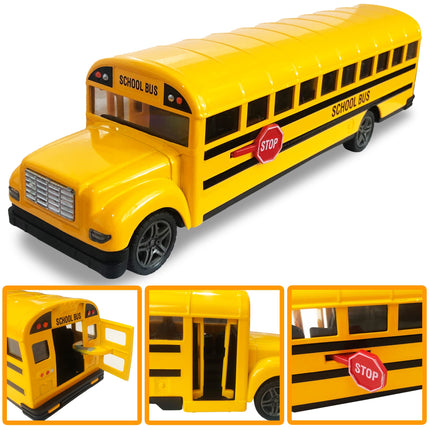 Buy ArtCreativity Yellow School Bus Toy for Kids - 8.5 Inch Pull Back Car with Cool Opening Doors and Ru in India.