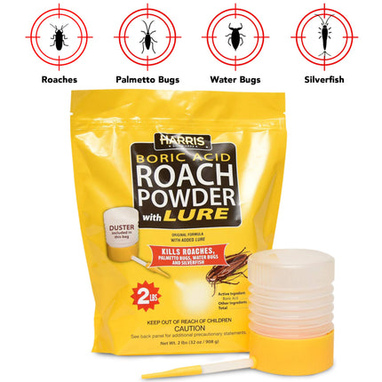 Buy Harris Boric Acid Roach and Silverfish Killer Powder w/Lure, Powder Duster Included in The Bag (32oz) in India