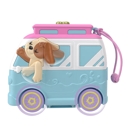 Buy Polly Pocket Dolls and Playset, Travel Toy with Fidget Exterior, Seaside Puppy Ride Compact with 12 Accessories in India