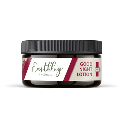 Earthley Wellness, Good Night Lotion, Magnesium Lotion, Apricot Oil, Shea Butter, Mango Butter, Candelilla Wax, Lavender Essential Oil, Lavender Scent (Regular)