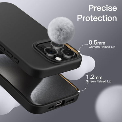 JETech Silicone Case for iPhone 15 Pro Max 6.7-Inch, Silky-Soft Touch Full-Body Protective Phone Case, Shockproof Cover (Black)