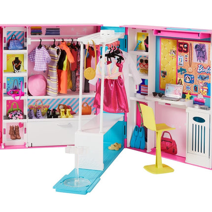 Buy Barbie Dream Closet Playset with 30+ Clothes and Accessories Including 5 Outfits, Plus Mirror, Desk and Rotating Rack in India India
