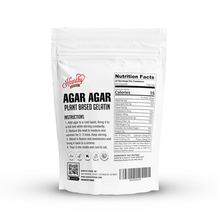 Buy Hearthy Foods Agar Agar Powder (4oz) Vegan Gelatin Substitute, Certified Halal, Kosher, Gluten-free in India.