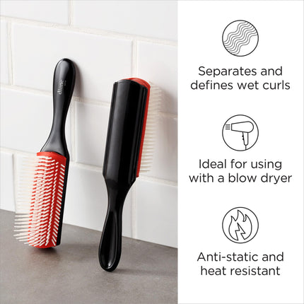 Diane Pro Nylon Pin Styling Hair Brush for Detangling, Separating, Shaping and Defining Wet Thick or Curly Hair, Glides Through Tangles with Ease