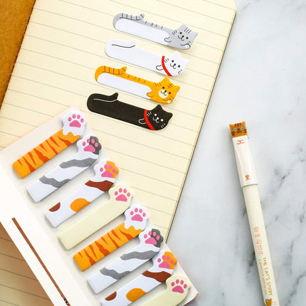 12 Pieces Cute Cat Pens Cats Design Gel Ink Pens Kawaii Writing Pen and 320 Pieces Cute Cat Sticky Notes Page Bookmarks Flags Tab for Cat Lovers Kids Stationery School Office Supplies(Classic Style)