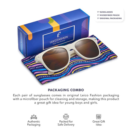 Buy LEICO FASHION Kids Polarized Retro Sunglasses for Boys Girls Age 3-12 Shatterproof Rubberized Frame in India