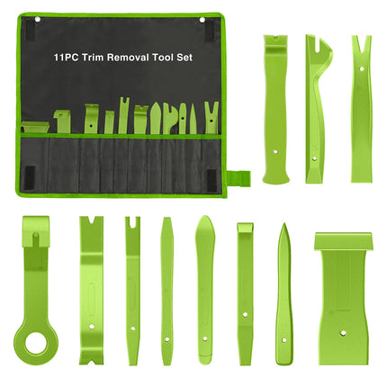 GOOACC 11PCS Auto Trim Removal Tool Kit No-Scratch Tool Kit for Car Audio Dash Window Molding Fastener Remover Tool Kit-Green