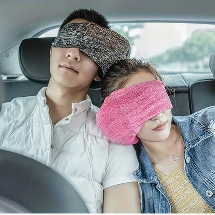 People Using Travel Neck Pillow with Eye Mask