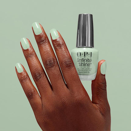 OPI Infinite Shine Long-Wear Soft Crème Finish Opaque Green Nail Polish, Up to 11 days of wear & Gel-Like Shine, In Mint Condition, 0.5 fl oz