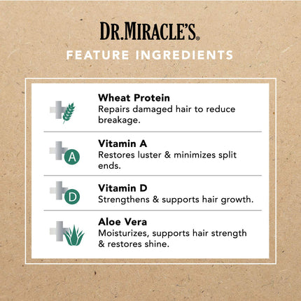 Dr. Miracle's Temple and Nape Gro Balm - For Healthy Hair Growth, Contains Wheat Protein, Aloe, Vitamin A, Vitamin D, Strengthens, Promotes Growth, 4 oz