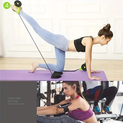 Maxbell Multifunctional Abdominal Roller  Advanced Two-Wheel, Auto Rebound  Core Training Equipment for Home Gym Fitness - for Men and Women
