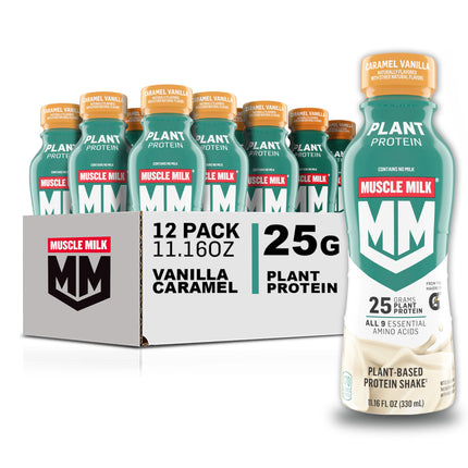 Buy Muscle Milk Plant Based Protein Shake, Vanilla Caramel, 11.16 Fl Oz (Pack of 12) in India