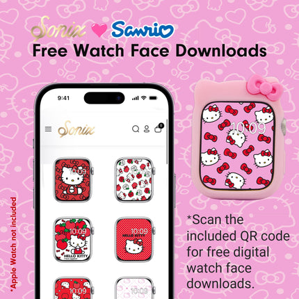 Sonix x Sanrio Apple Watch Cover | Bumper Case for Apple Watch | Protective Silicone Cover | Fits 38mm/40mm/41mm | Hello Kitty - Pink