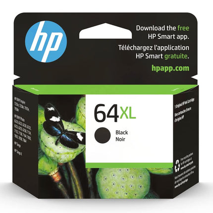 Buy HP 64XL Black High-yield Ink Cartridge | Works with HP ENVY Inspire 7950e; ENVY Photo 6200, 7100, 7800; Tango Series in India.