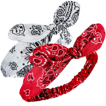 Buy 2 Pieces Bandana Headband for Women and Girls, Knot Retro Print Headbands Paisley Print Headband in India.