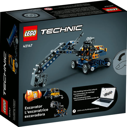 LEGO Technic Dump Truck 42147, 2in1 Toy Set, Construction Vehicle Model to Excavator Digger, Engineering Toys, Gift for Kids, Boys, Girls Ages 7 Plus