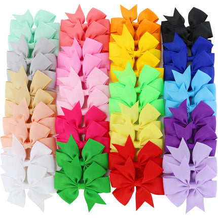 40Piece 3 Inch Boutique Grosgrain Ribbon Pinwheel Hair Bows Alligator Clips For Girls Babies Toddlers Accessories Teens Gifts In Pairs