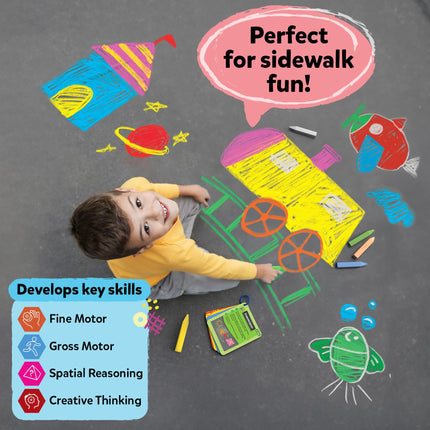 Buy Skillmatics Sidewalk Chalk Activity Kit - Creative Outdoor Fun with 18 Washable Chalk Sticks, 15 Act. in India