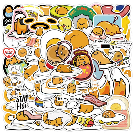 Buy CHVISO 60PCS Japanese Lazy Egg Stickers Kawaii Vinyl Waterproof Stickers for Kids Teens Adults in India.