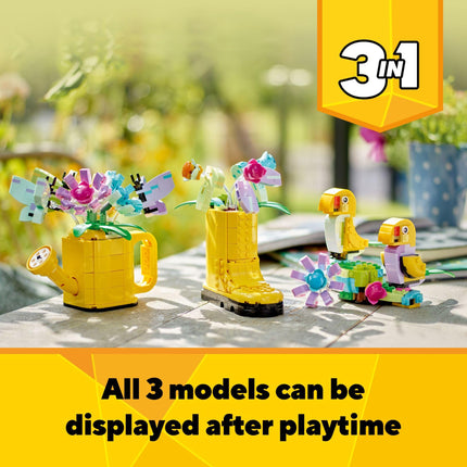 buy LEGO Creator 3 in 1 Flowers in Watering Can Building Toy in india