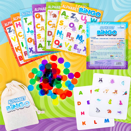 Hapinest Alphabet Bingo ABC Letter Preschool Learning Board Game for Toddlers and Kids