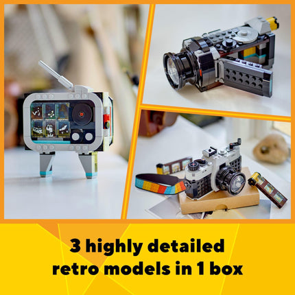 buy LEGO Creator 3 in 1 Retro Camera Toy, Transforms from Toy Camera to Retro Video Camera to Retro TV in India.