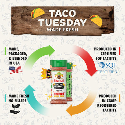 Buy Taco Tuesday Seasoning Mix by Flavor God - Premium All Natural & Healthy Spice Blend for Grillin in India