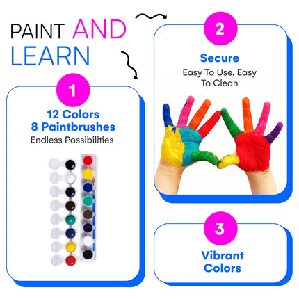 Buy Neliblu Washable Watercolor Paint Set for Kids - 12 Filled Paint Strips with 8 Vibrant Colors and Brush in India