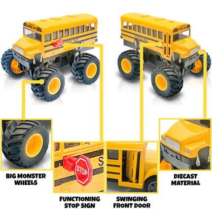 Buy ArtCreativity 5 Inch Monster School Bus, Super Monster Bus with Pullback Mechanism, Diecast Monster in India