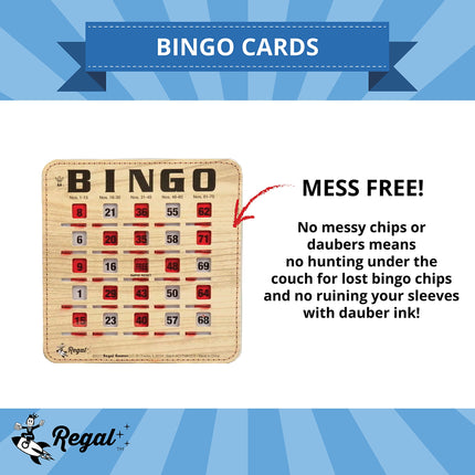 buy Regal Bingo - Extra Thick Stitched Cardstock - Woodgrain - Quick, Clear, Rapid Reset Shutter Bingo in India