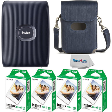 buy Fujifilm Instax Mini Link 2 Smartphone Instant Printer Space Blue Fuji Mini Film 40 Sheets Protective Case Bundle in India