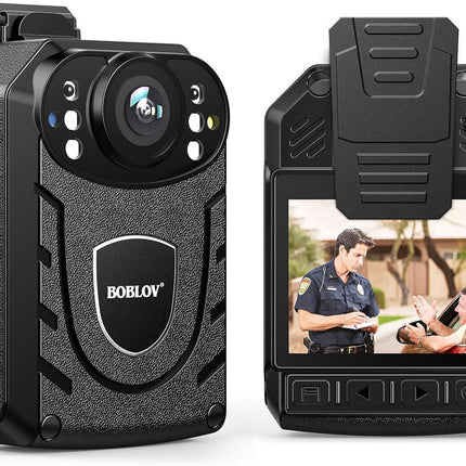 BOBLOV KJ21 Wearable Body Camera, 1296P Support Memory Expand Max 128G 8-10Hours Recording Police Body Camera Lightweight and Portable Easy to Operate Clear NightVision (KJ21 Only)