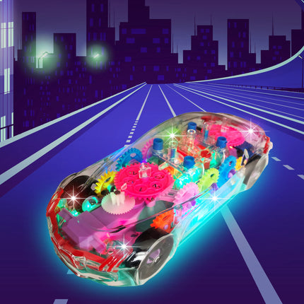 buy ArtCreativity Light Up Transparent Sensory Car Toy for Kids, 1PC, Bump and Go Toy Car with Colorful in India