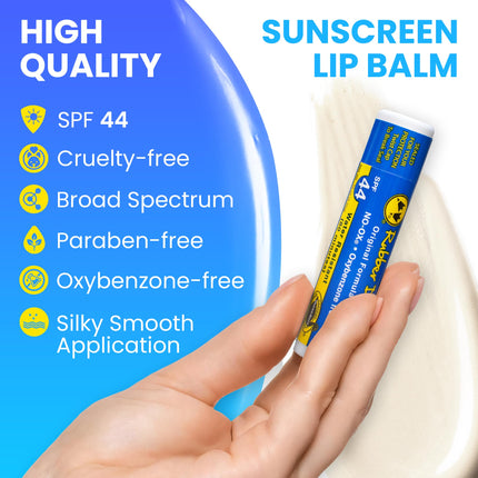 Rubber Ducky Lip Balm SPF 44 - Lip Sunscreen 5 Pack | SPF Lip Balm | Water Resistant | Vegan | Broad Spectrum Lip Care with Vitamin E for Moisturized Lips | Vanilla Flavor | .15 oz Each | Five Pack
