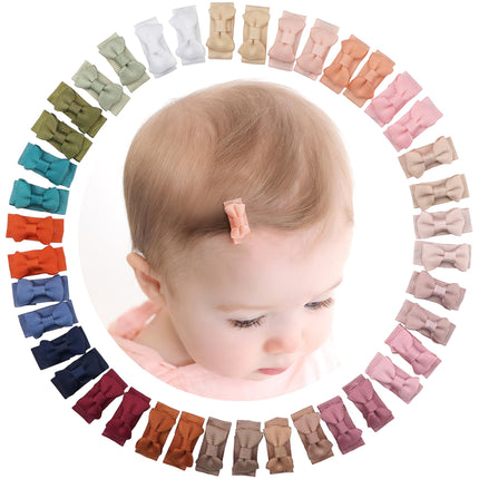 Buy CÉLLOT 40pcs Baby Bows for Girls Mini Bow Snap Clip Baby Hair Clip Grosgrain Ribbon 1.2" Tiny H in India