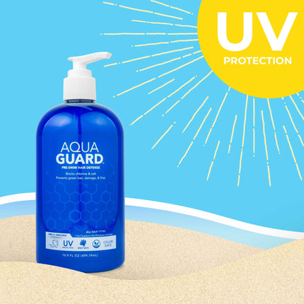 AquaGuard Pre-Swim Hair Defense | Made in California | Seriously, No More Swim Hair | Prevents Chlorine Damage + Softens Hair While Swimming | Color Safe, Leaves Hair Smelling Great | 16.9 oz
