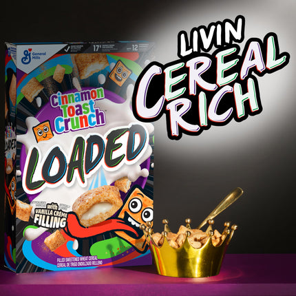 Buy Cinnamon Toast Crunch Loaded Cereal, Cinnamon Sugar Cereal With Artificially Flavored Vanilla Crème Filling in India .