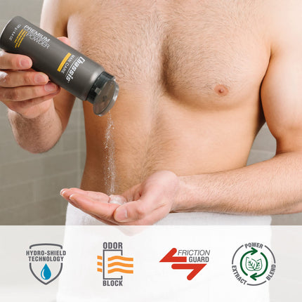 Chassis Premium Body Powder for Men, Anti-Chafing Deodorant Powder, Friction Defense for Balls, Groin, Private Parts and Butt, Natural Ingredients, Talcum Powder Alternative, Original Fresh Scent
